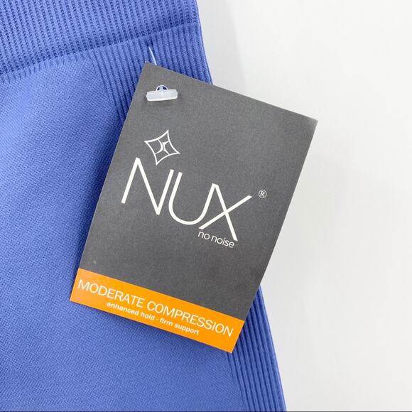 Nux Womens Moderate Compression Cropped Leggings Blue Violet Ribbed Size Small S - Picture 5 of 8